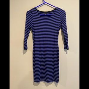 Blue and Black Stripped Bodycon Dress